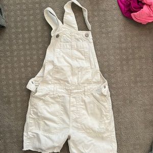 White gap denim shirt overalls size med